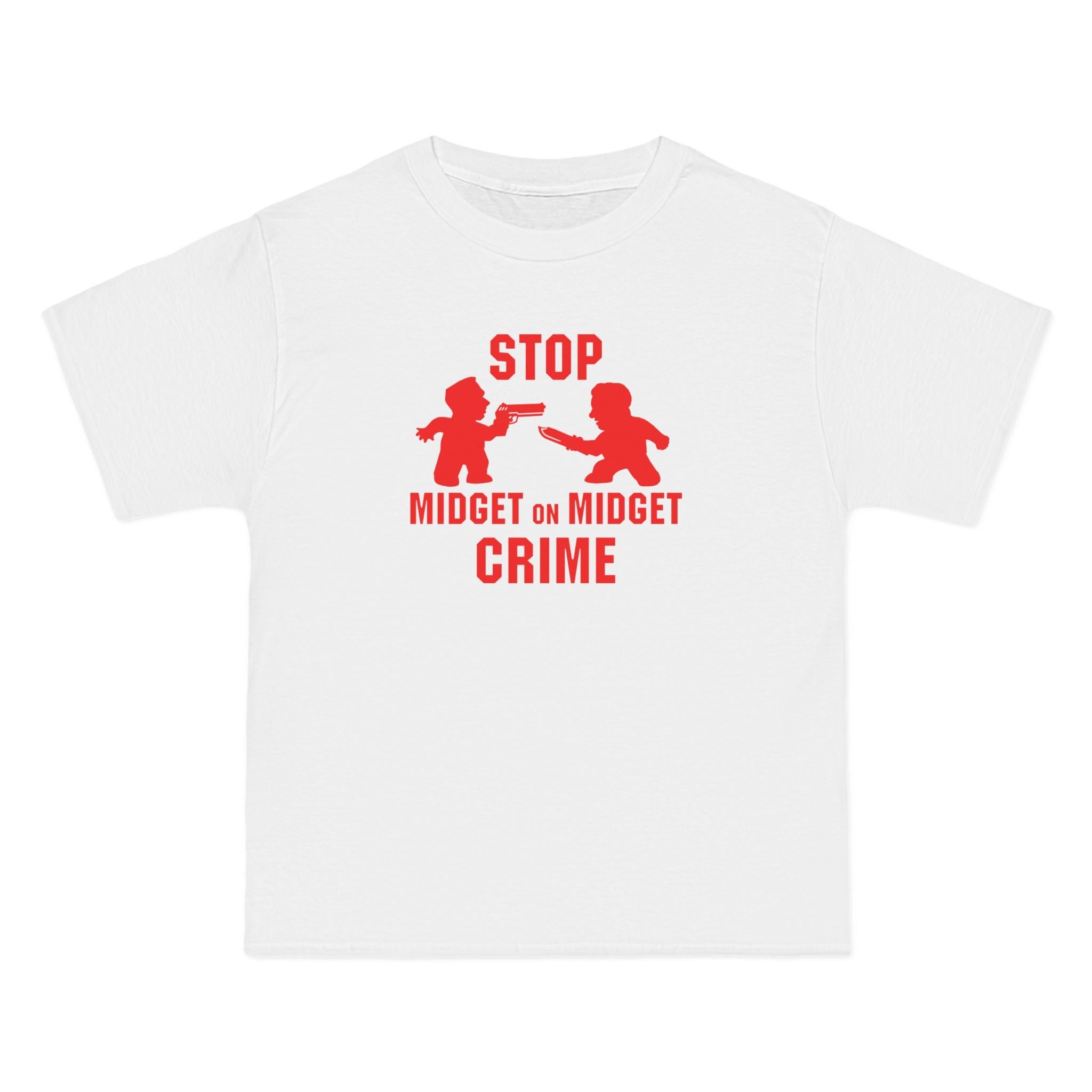 Stop Midget On Midget Crime - Men's Heavyweight T-Shirt