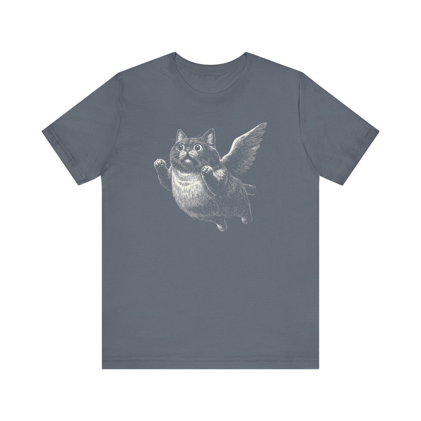 Flying Chubby Cat with Wings Graphic T-Shirt