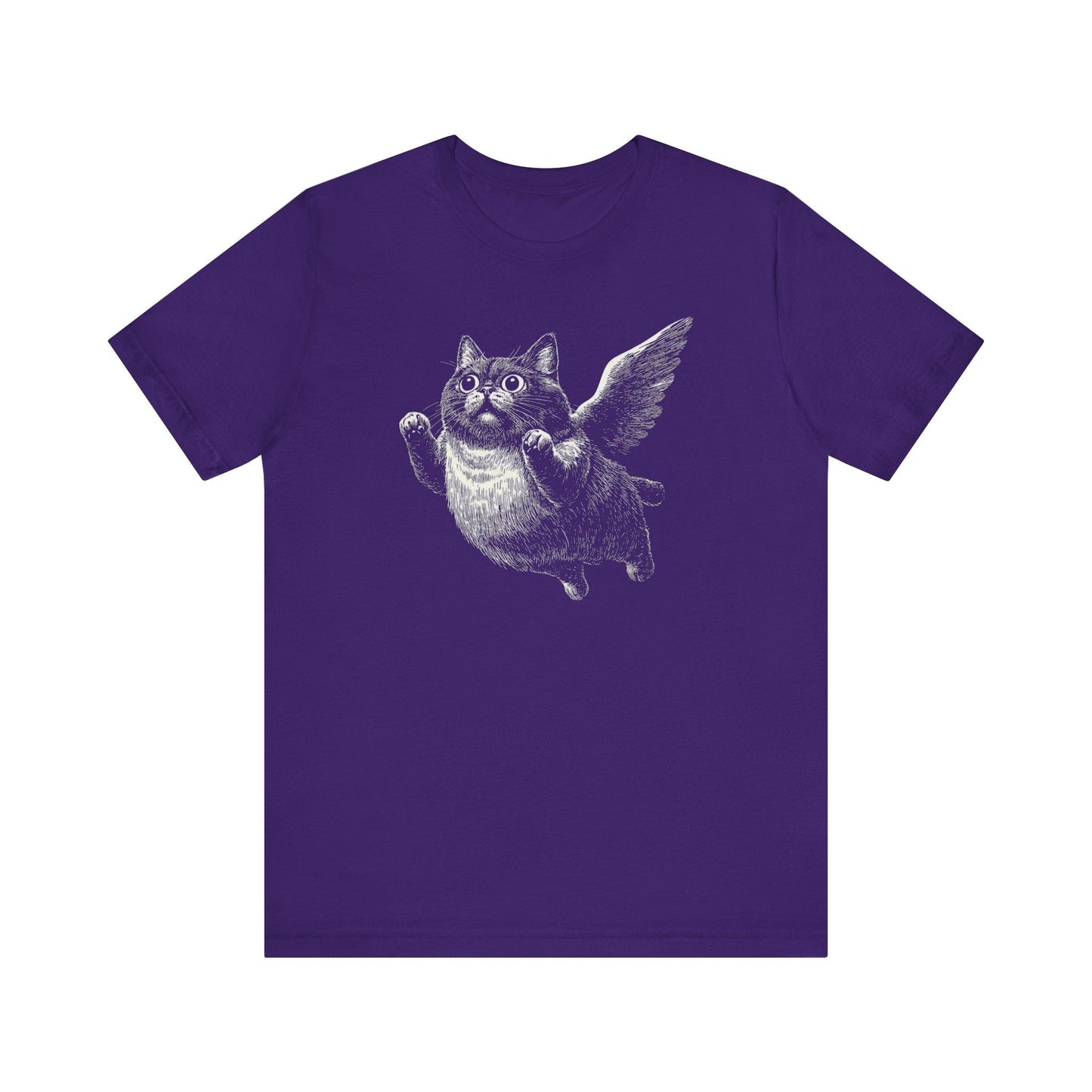 Flying Chubby Cat with Wings Graphic T-Shirt
