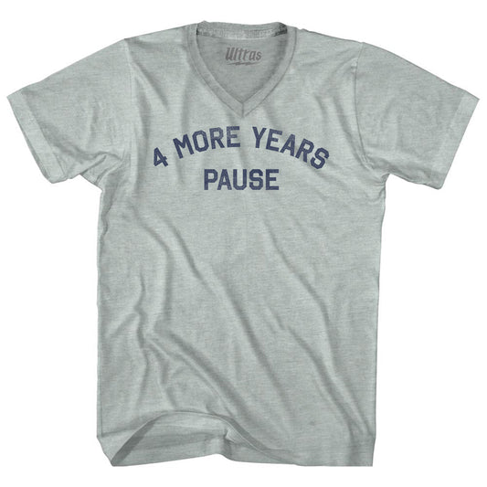 4 More Years Pause Adult Tri-Blend V-neck T-shirt Style002
