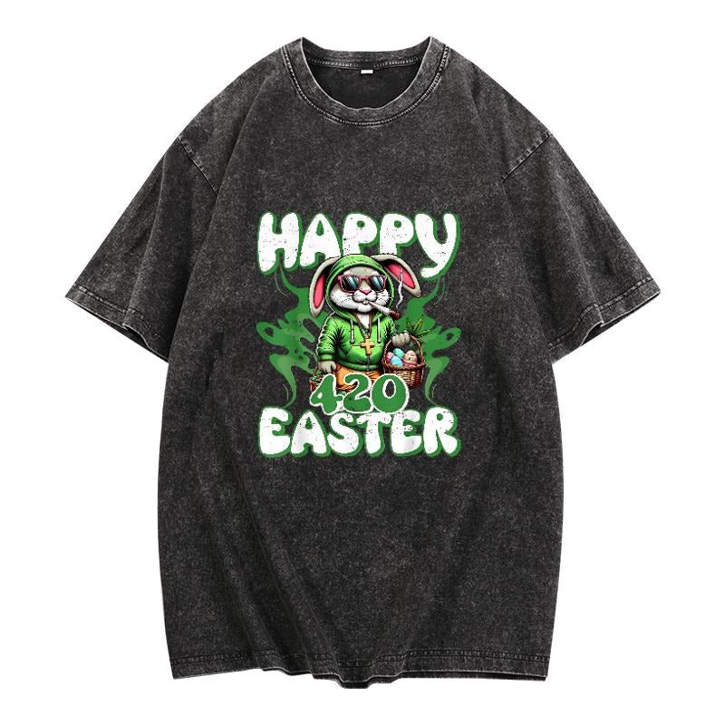 420 Happy Easter Funny Smoking Easter Bunny Unisex T-Shirt Hoodie, Sweatshirt | UrbanDripWear.com