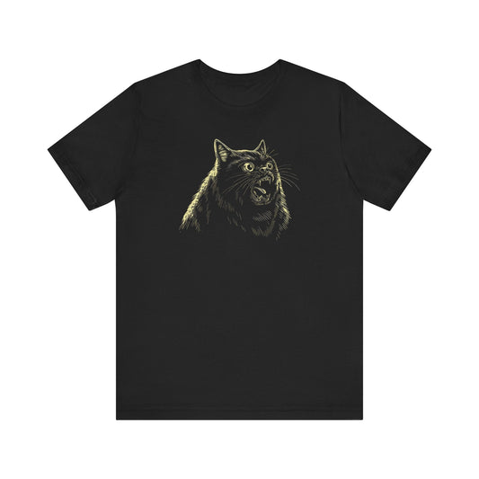 Ferocious Black Cat Graphic T-Shirt
