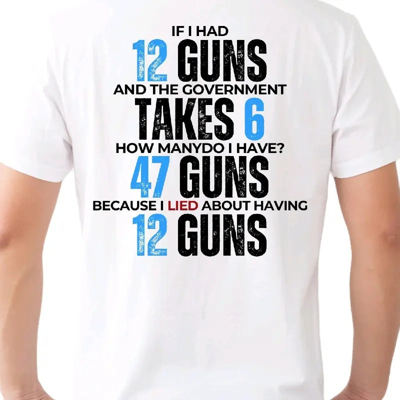47 Guns Blue: If I had 12 Guns T- for Men - Menswear Top Breathable Love t trump shirt Hoodie, Sweatshirt | UrbanDripWear.com