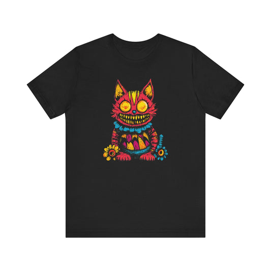 Psychedelic Grinning Cat Graphic Tee