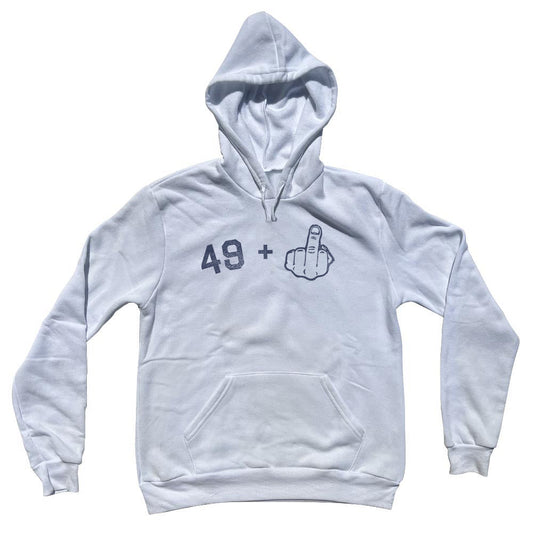 49 + Middle Finger Adult Cotton Hoodie