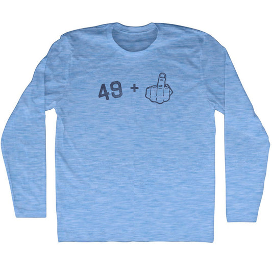 49 + Middle Finger Adult Tri-Blend Long Sleeve T-shirt Style001