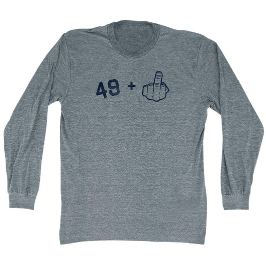 49 + Middle Finger Adult Tri-Blend Long Sleeve T-shirt Style002