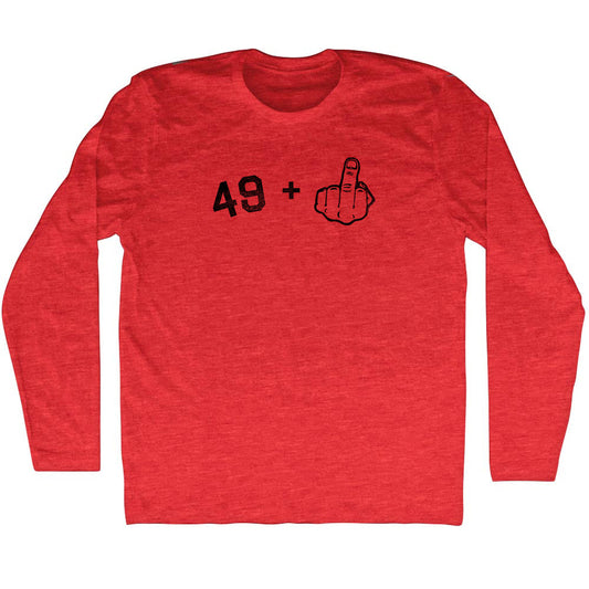 49 + Middle Finger Adult Tri-Blend Long Sleeve T-shirt Style003