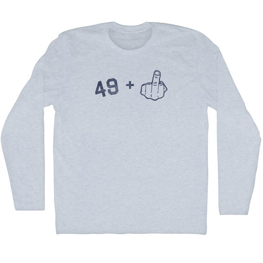 49 + Middle Finger Adult Tri-Blend Long Sleeve T-shirt