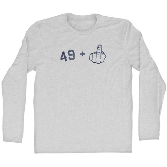 49 + Middle Finger Adult Cotton Long Sleeve T-shirt