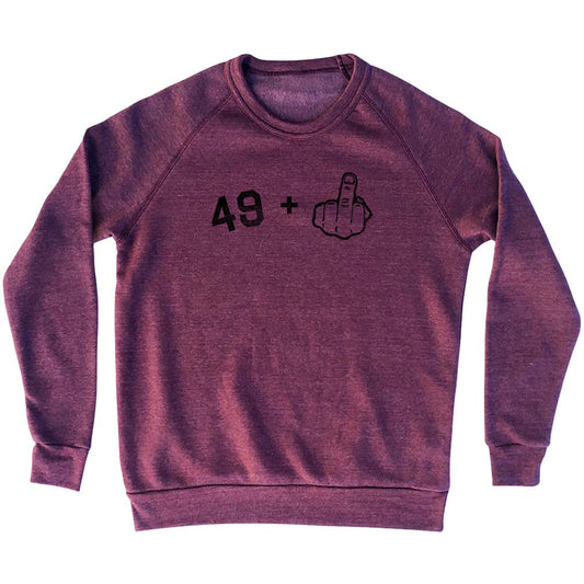49 + Middle Finger Adult Tri-Blend Sweatshirt