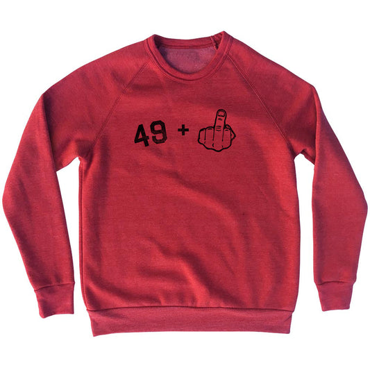 49 + Middle Finger Adult Tri-Blend Sweatshirt Style003