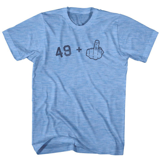 49 + Middle Finger Adult Tri-Blend T-shirt Style005