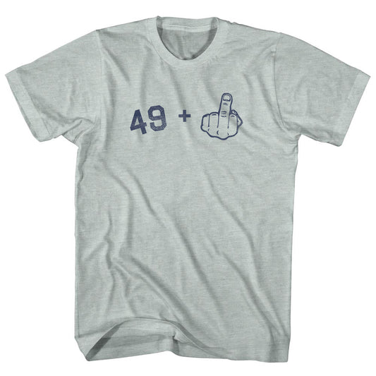 49 + Middle Finger Adult Tri-Blend T-shirt Style001