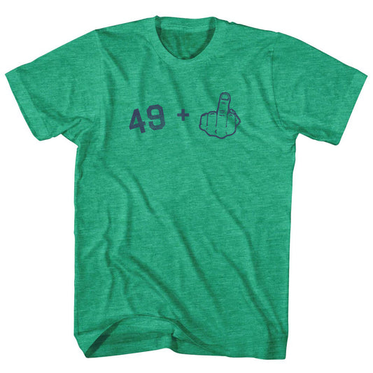 49 + Middle Finger Adult Tri-Blend T-shirt Style003