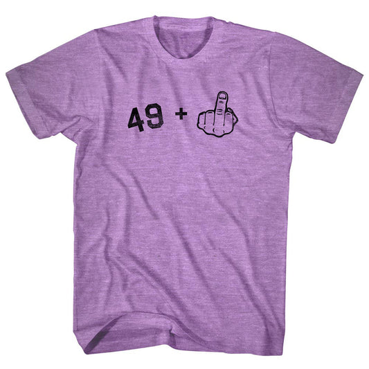 49 + Middle Finger Adult Tri-Blend T-shirt Style006