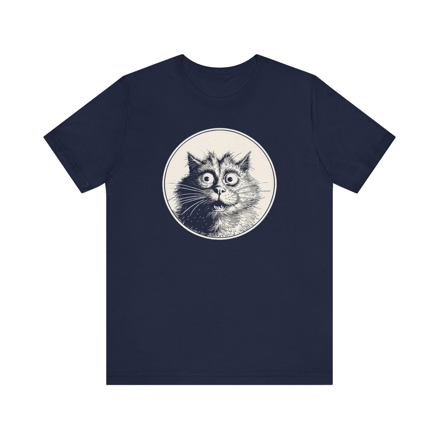 Surprised Cat Graphic Tee Ã¢â‚¬â€œ Vintage Style Cat Lover Shirt