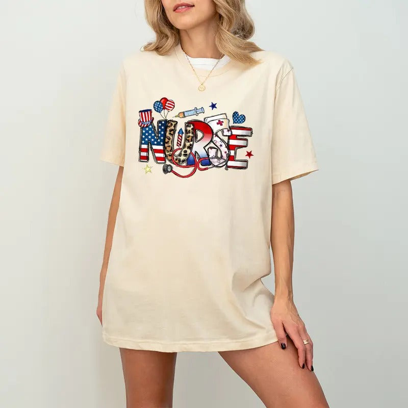 4th Of July Nurse Shirt, Patriotic Nurse Gift, American Nurse Shirt, Registered Nurse Shirt, Freedom Nurse Shirt,...