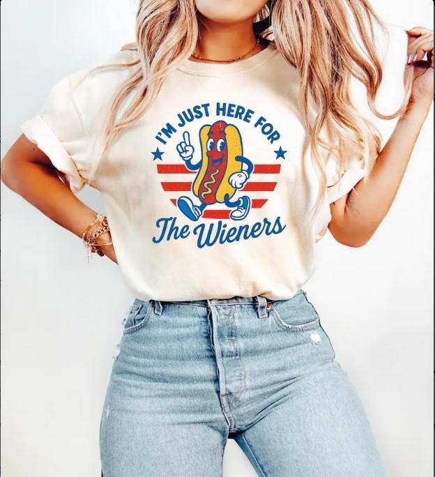 4th of July Just Here For The Wieners T Shirt, Funny Hot Dog Shirt, Independence Day T Shirt Hoodie, Sweatshirt