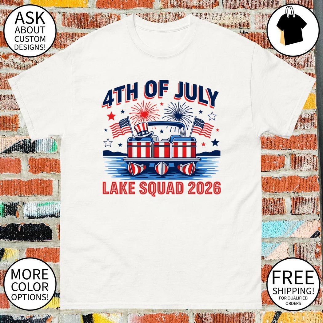 4th of July Lake Squad Patriotic Pontoon Boat shirt