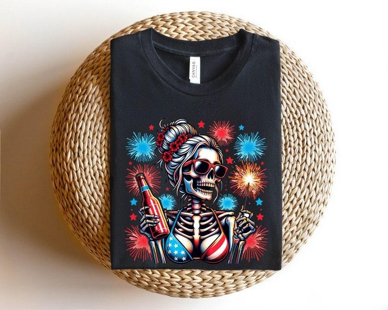 4th of July Skull Shirt,Freedom Shirt Hoodie, Sweatshirt | UrbanDripWear.com