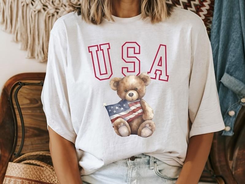 4th of July USA Bear Shirt Hoodie, Sweatshirt | UrbanDripWear.com
