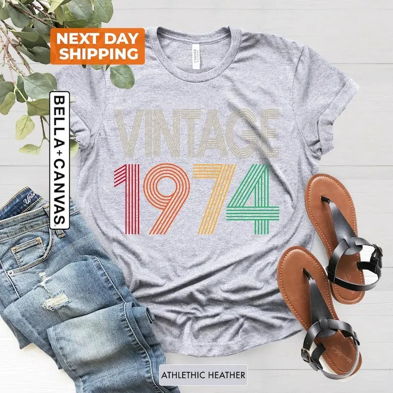 50th Birthday Shirt, Vintage 1974 Shirt, 50th Birthday Gift For Women, 50th Birthday Gift For Men, 50th Birthday Friend...