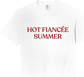 Hot FiancÃ©e Summer Hot Fiance Summer Y2K Aesthetic Trendy Comfort Colors Crop Top