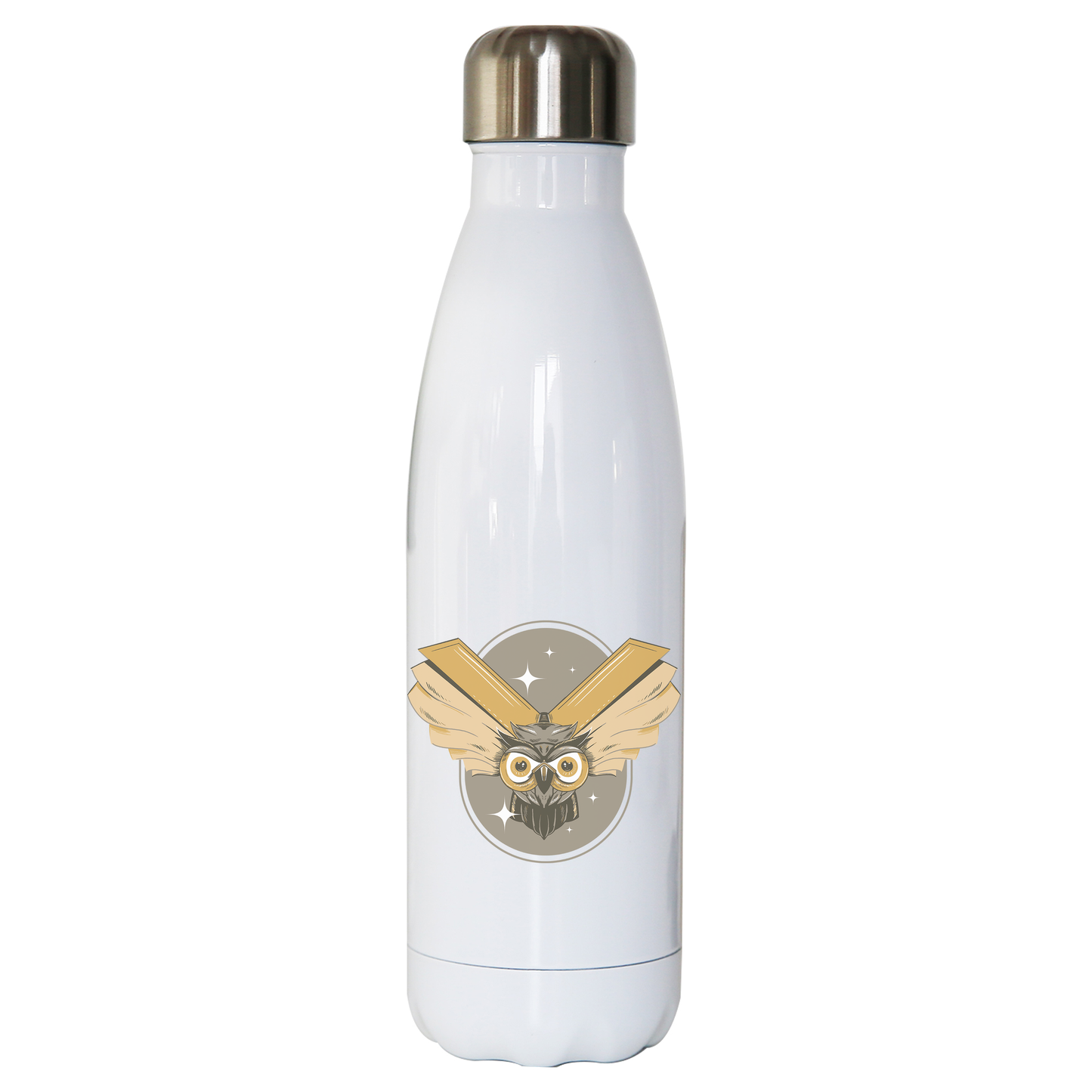 Owl books water bottle stainless steel reusable