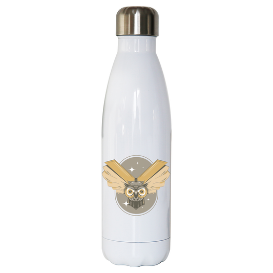 Owl books water bottle stainless steel reusable
