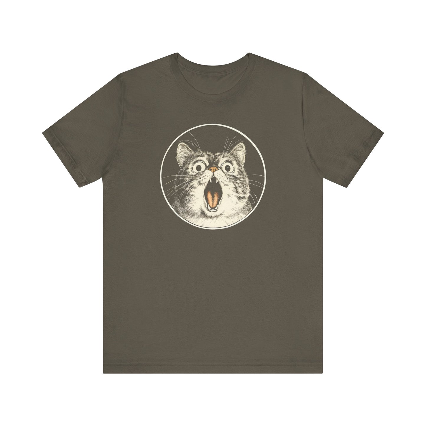 Surprised Cat Graphic Tee Ã¢â‚¬â€œ Vintage Style Cat Lover Shirt Style002