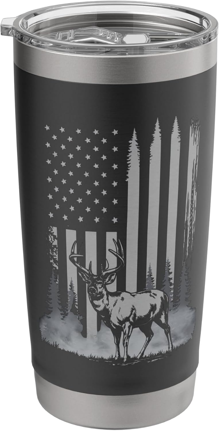 Deer Hunting Tshirt Camouflage American Flag USA