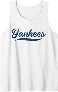 Yankees Vintage Retro Style Tee, Classic 70s & 80s Yankees Tank Top