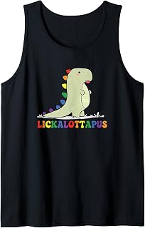 Lickalottapus Rainbow Dinosaur LGBTQ Funny Gay Pride Month Tank Top
