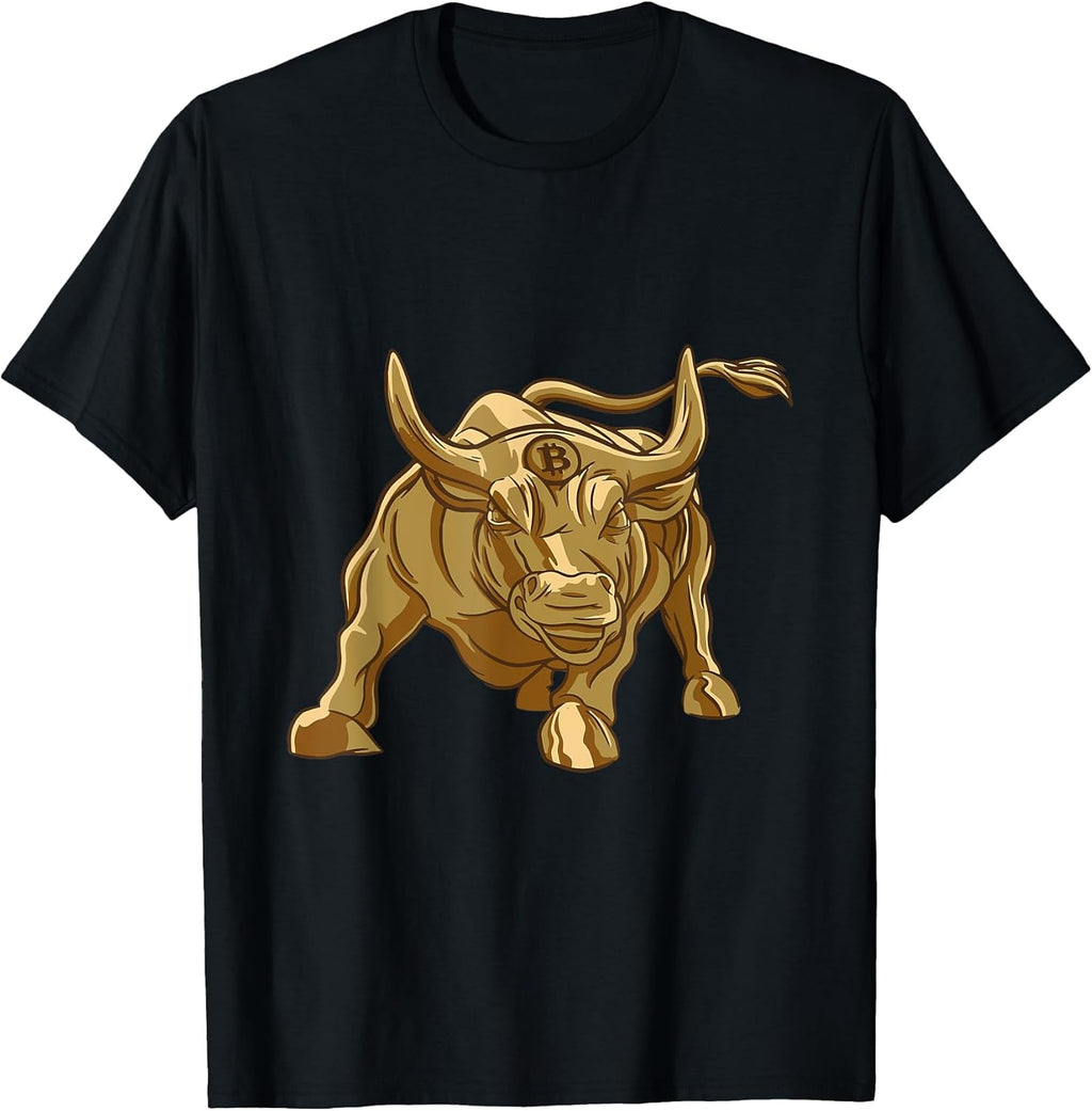 Bitcoin Crypto Golden Bull Men Women Tees