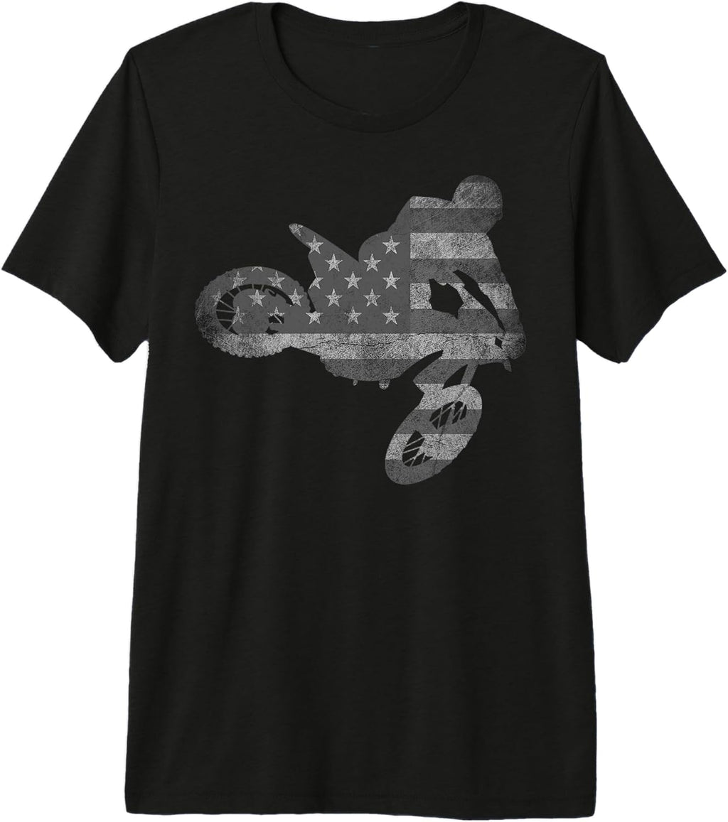 Motocross Dirt Bike Enduro American Flag Shirts