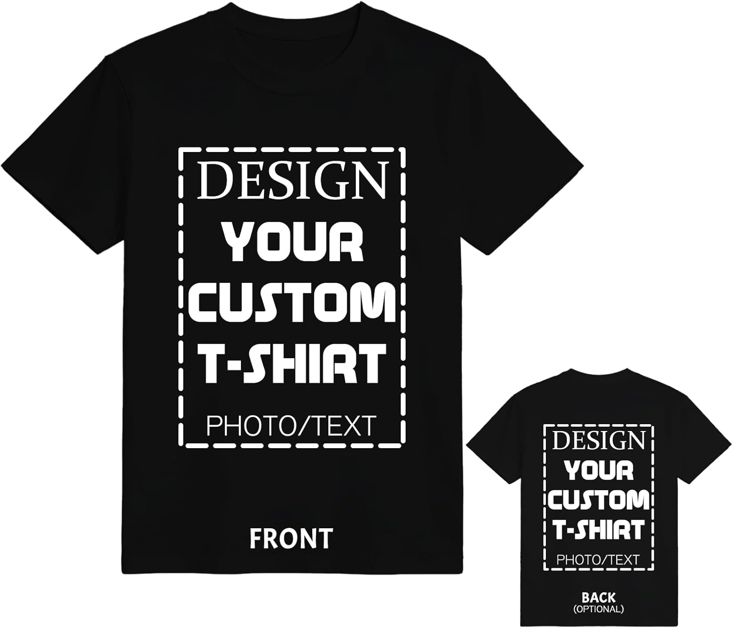 ISUNMEA Custom T-Shirts Design Your Own, Personalized Photos Shirts with Text/Image Customizable Cotton Tees for Men Women