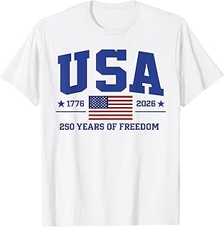 Patriotic USA -1776 2026, 250 Years of Freedom 4th of July T-Shirt