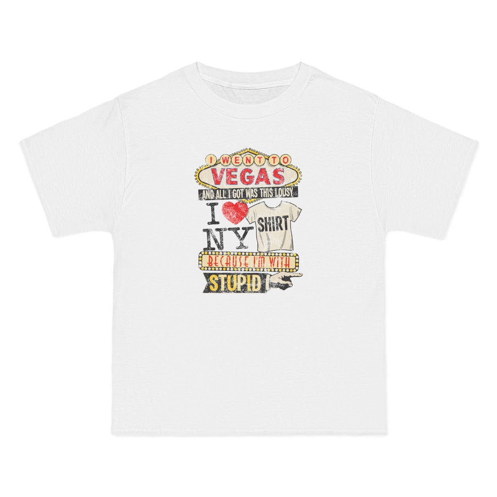 I Went To Vegas And All I Got Was This Lousy I (Heart) Ny Shirt Because I'm With Stupid - Men's Heavyweight T-Shirt