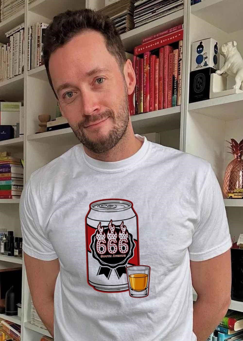 666 South Avenue Beer Can and Shot Glass T-Shirt