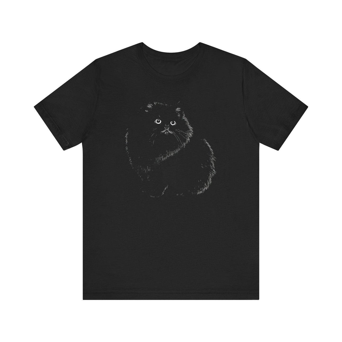 Fluffy Black Cat Graphic Tee