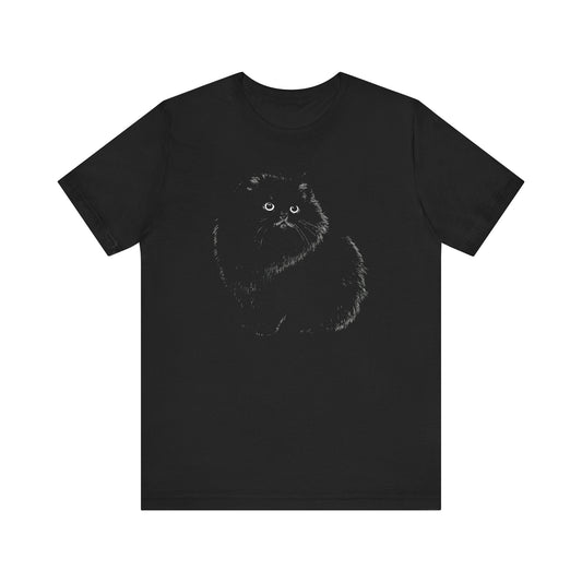Fluffy Black Cat Graphic Tee