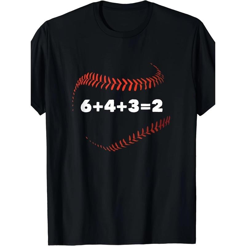 6+4+3=2 Double Play Baseball Player Gift Baseball Saying T-Shirt - 220g made in usa Hoodie, Sweatshirt | UrbanDripWear.com