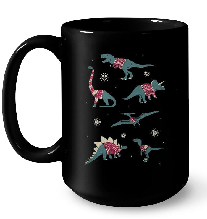 Dinosaurs In Ugly Christmas Sweater