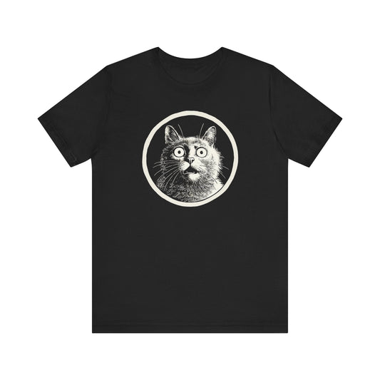 Surprised Cat Graphic Tee Ã¢â‚¬â€œ Vintage Style Cat Lover Shirt Style001
