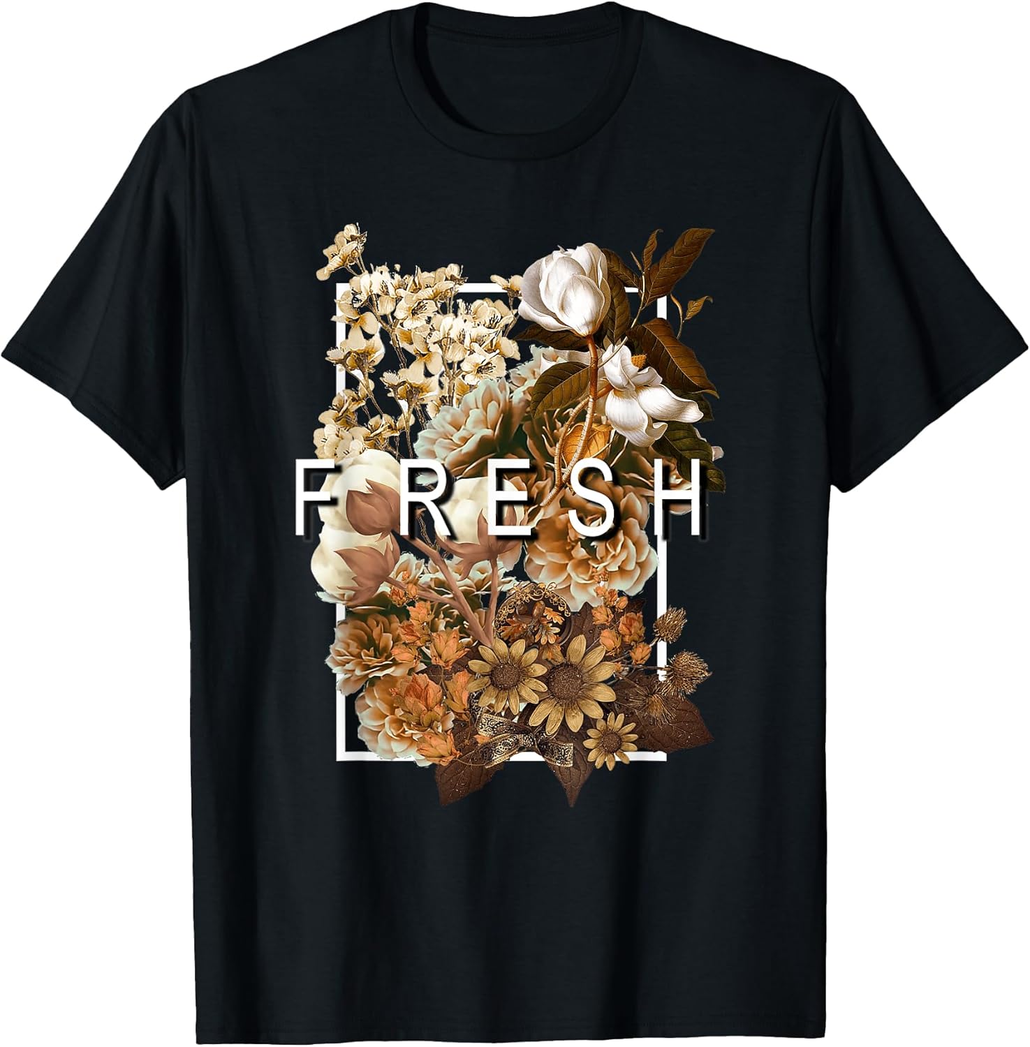 Match Brown Color Graphic Tee