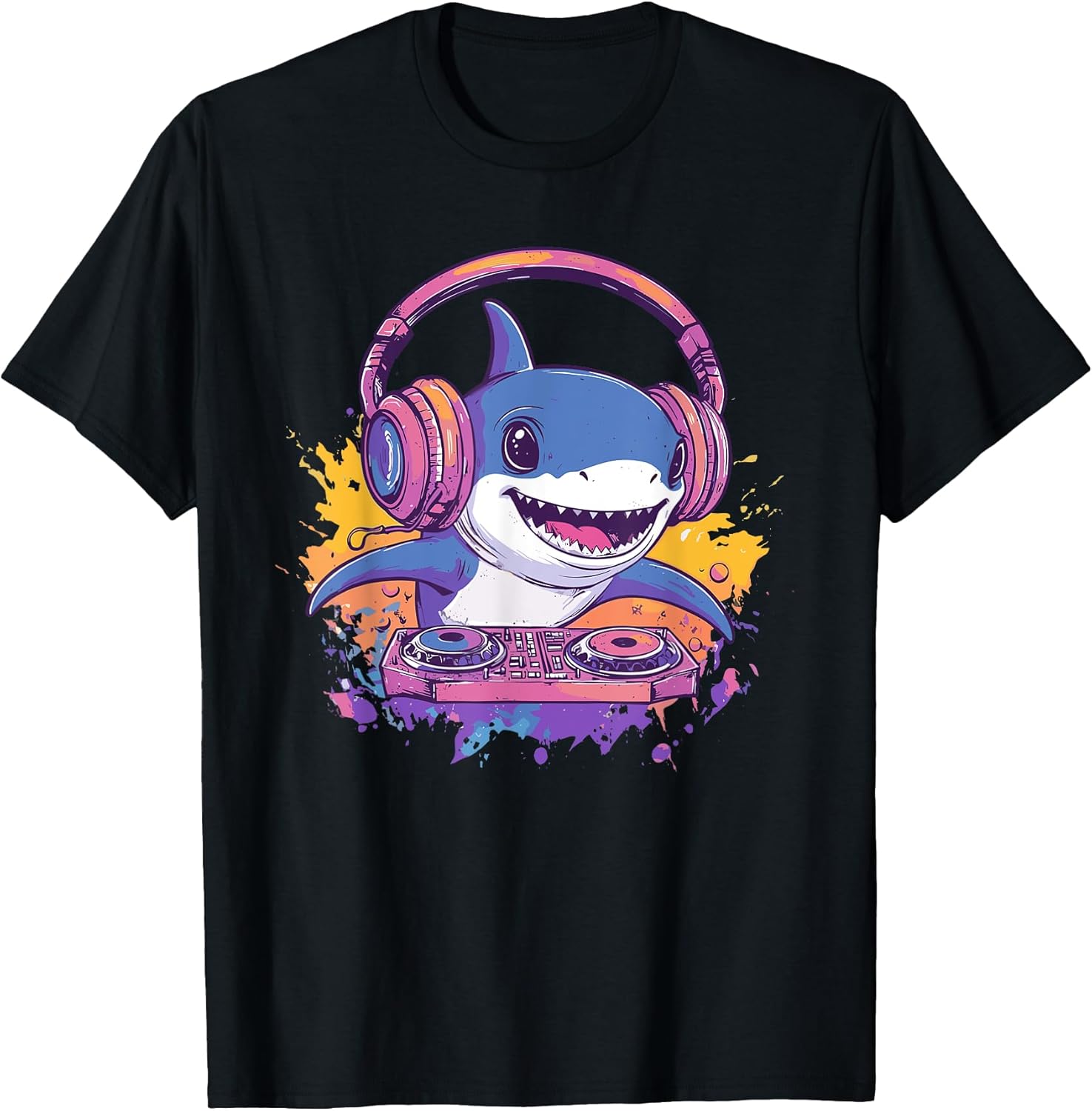 Music Enthusiasts Fun Shark DJ Vibrant