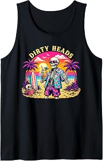 Dirty Heads Skeleton Beach Summer Vacation Summerween Party Tank Top