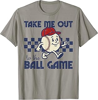 Baseball Take Me Out to The Ball Game Retro Men Boys Kids T-Shirt