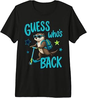 (2 Sided) Guess Who's Back Again Otter Back to School Premium Tri-Blend T-Shirt